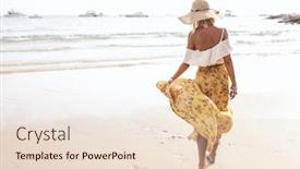  Presentation with maxi - PPT layouts having girl-wearing-floral-maxi-skirt background and a lemonade colored foreground