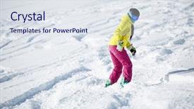  Presentation with mountain help - Amazing slides having girl wearing helmet and mask backdrop and a sky blue colored foreground