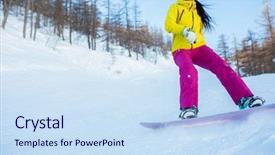  Presentation with athlete - Theme enhanced with girl wearing helmet and mask background and a sky blue colored foreground