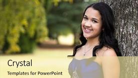  Presentation with formal - Presentation theme having girl wearing her formal quinceanera background and a blonde colored foreground