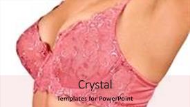  Presentation with breast exam - Slide set featuring girl wearing pink bra to examine their breasts concept breast self exam background and a coral colored foreground