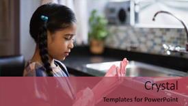  Presentation with rubber gloves - Slides featuring girl wearing pink rubber gloves background and a  colored foreground