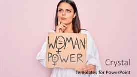 Presentation with women rights - Amazing presentation having girl-wearing-princess-tiara-asking backdrop and a lemonade colored foreground