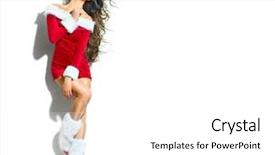  Presentation with sexy santa woman red - Slide deck enhanced with girl wearing red santa dress background and a white colored foreground
