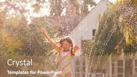  Presentation with costume - PPT theme having girl-wearing-swimming-costume-having background and a coral colored foreground