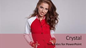  Presentation with beautiful young girl red - Theme with girl white and red baseball background and a crimson colored foreground