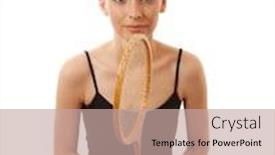  Presentation with badminton - Amazing theme having girl with a badminton racket isolated on white backdrop and a coral colored foreground