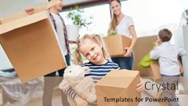  Presentation with moving - Audience pleasing slides consisting of girl-with-a-cuddly backdrop and a coral colored foreground