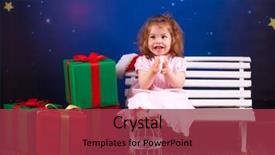  Presentation with night before christmas - Cool new slide set with girl with a gifts christmas backdrop and a  colored foreground