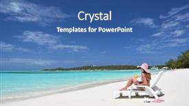  Presentation with bahamas - Slides having girl with a glass of orange on the beach of exuma bahamas background and a ocean colored foreground