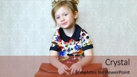  Presentation with e portfolio - Amazing slides having girl with a large portfolio backdrop and a  colored foreground