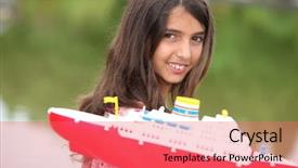 Presentation with boat - Theme consisting of girl with a toy boat background and a  colored foreground