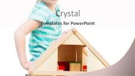  Presentation with white house - Presentation having girl-with-a-toy-house background and a white colored foreground