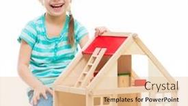  Presentation with white house - Cool new presentation with girl-with-a-toy-house backdrop and a lemonade colored foreground