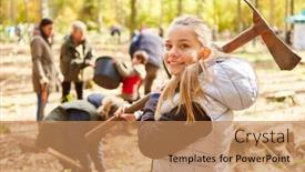  Presentation with family tree - Slide set enhanced with girl-with-adze-ax-helps background and a coral colored foreground