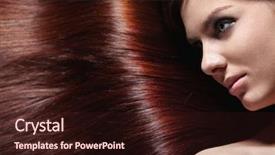  Presentation with healthy - Presentation theme featuring girl with beautiful healthy hair background and a wine colored foreground