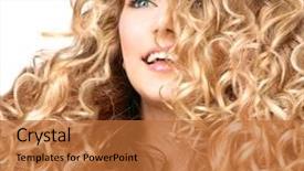 Presentation with curly hair - Beautiful slide deck featuring girl with blonde curly hair backdrop and a red colored foreground