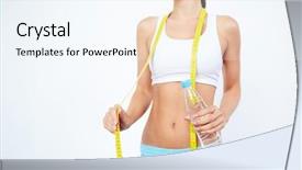  Presentation with water treatment powerplant - Audience pleasing PPT theme consisting of girl with bottle of water backdrop and a  colored foreground