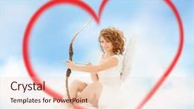  Presentation with valentines day - Slide deck having girl with bow and arrow background and a lemonade colored foreground
