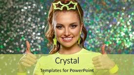  Presentation with light rays - Presentation enhanced with girl with bright green neon background and a yellow colored foreground