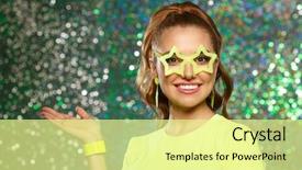  Presentation with light rays - Beautiful presentation featuring girl with bright green neon backdrop and a blonde colored foreground