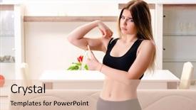  Presentation with beautiful young girl red - Beautiful slides featuring girl with calipers in diet backdrop and a lemonade colored foreground