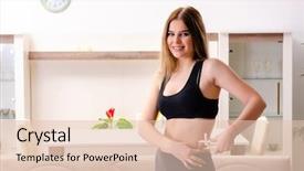  Presentation with swimming beautiful girl swims underwater - Colorful PPT layouts enhanced with girl with calipers in diet backdrop and a lemonade colored foreground