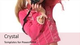  Presentation with camera - Theme consisting of girl with camera background and a coral colored foreground