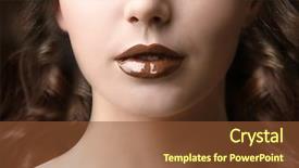  Presentation with close up baby girl knitted - Audience pleasing slide deck consisting of girl with chocolate lips closeup backdrop and a tawny brown colored foreground