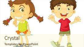  Presentation with clean - Audience pleasing slide set consisting of girl with clean teeth - eps backdrop and a cream colored foreground