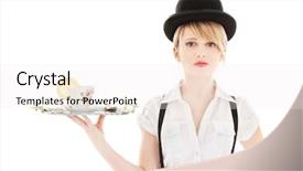  Presentation with ancient indian philosophy lovely - Audience pleasing slides consisting of girl with cup of tea backdrop and a sky blue colored foreground