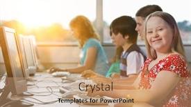  Presentation with down syndrome - Beautiful slides featuring girl-with-down-syndrome-using backdrop and a coral colored foreground