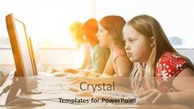  Presentation with down syndrome - Colorful PPT layouts enhanced with girl-with-down-syndrome-using backdrop and a coral colored foreground