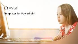  Presentation with down syndrome - Colorful PPT theme enhanced with girl-with-down-syndrome-using backdrop and a cream colored foreground