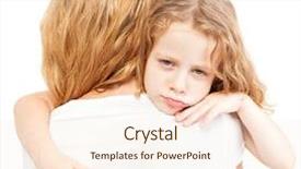  Presentation with sad child - Beautiful theme featuring girl with female sad child backdrop and a cream colored foreground