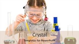  Presentation with flasks - Slides featuring girl with flasks for chemistry background and a lemonade colored foreground