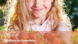  Presentation with fruit - Cool new theme with girl-with-fruit-berry backdrop and a coral colored foreground