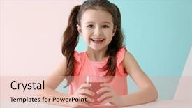 Presentation with juice - Amazing theme having girl with glass of juice backdrop and a coral colored foreground