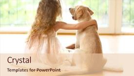  Presentation with golden ratio - Audience pleasing theme consisting of girl with golden labrador dog backdrop and a lemonade colored foreground