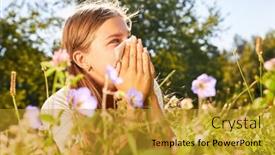  Presentation with fever - Theme consisting of girl-with-hay-fever background and a gold colored foreground