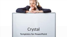  Presentation with airport boarding board - Theme consisting of girl with headset and blank background and a  colored foreground