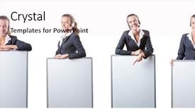  Presentation with airport boarding board - Slide deck featuring girl with headset and blank background and a lemonade colored foreground