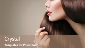  Presentation with girl model - Amazing theme having girl with healthy brown hair backdrop and a coral colored foreground