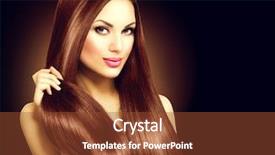  Presentation with girl model - Cool new PPT theme with girl with healthy brown hair backdrop and a tawny brown colored foreground