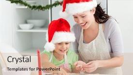  Presentation with christmas baking - Theme consisting of abstract texture of the pressed textile fabric with a grid relief for gray and silvery backgrounds background and a gray colored foreground