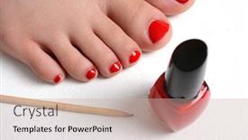  Presentation with nails - Presentation theme consisting of girl with her nails painted a red color background and a soft green colored foreground