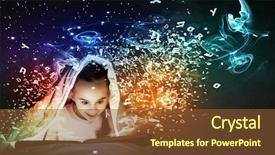  Presentation with girl reading - Theme featuring girl with in bed reading background and a tawny brown colored foreground