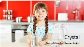  Presentation with water jug - Colorful PPT layouts enhanced with girl with jug of water backdrop and a lemonade colored foreground