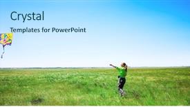  Presentation with kite - Audience pleasing presentation consisting of girl with kite in sumer backdrop and a  colored foreground