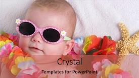  Presentation with baby girl - Amazing presentation design having girl with lei sun glasses backdrop and a  colored foreground